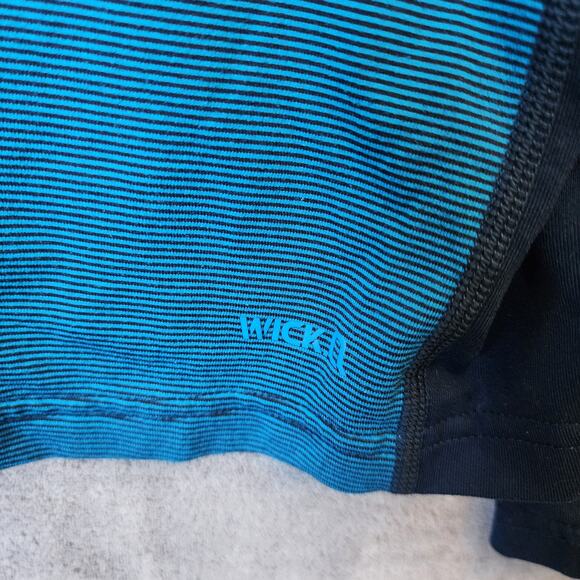 Mountain Hardwear Men's Large Blue Two-Tone Striped Pullover - Wick Tech - Picture 10 of 11